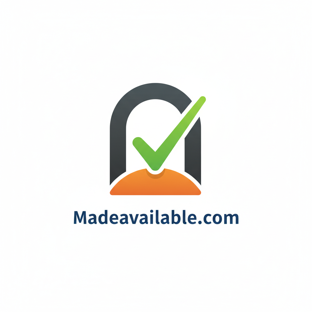 Logo of Madeavailable.com with a green check mark on a white background
