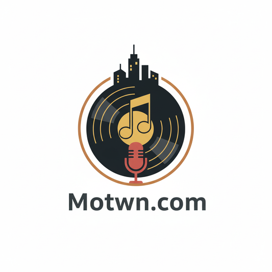 Logo with a musical note, microphone, and cityscape on a white background with 'Motwn.com' text.